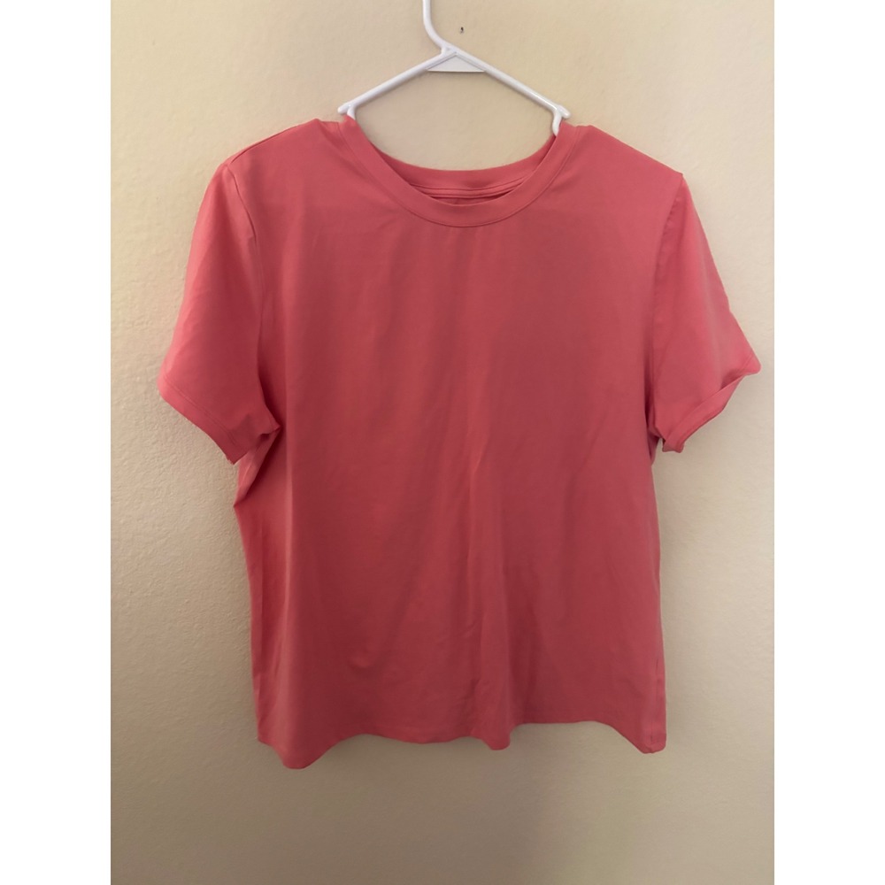 A New Day Womens XL Coral Pink Short Sleeve Crewneck Cot Stretch T-Shirt A1119